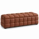 Ver imagem 3 de Recamier Baú Cama Queen 193cm Banco Puf Estofado