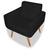 Kit Poltrona Decorativa Anitta Puff Redondo Corano Preto - 3