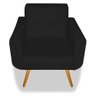 Kit Poltrona Decorativa Anitta Puff Redondo Corano Preto - 2