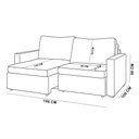 Ver mais imagens de Sofá 3 Lugares Retrátil Reclinável para Sala de Estar 186cm Detroit K01 Linho Cinza - Lyam Decor