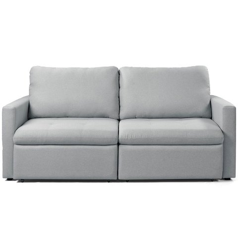 Sofá 3 Lugares Retrátil Reclinável para Sala de Estar 186cm Detroit K01 Linho Cinza - Lyam Decor