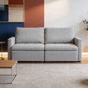 Ver imagem 6 de Sofá 3 Lugares Retrátil Reclinável para Sala de Estar 186cm Detroit K01 Linho Cinza - Lyam Decor