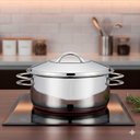 Ver imagem 3 de Kit Caçarola Aço Inox Solar 4,7 Litros Pit 1 + Pegador Térmico Moldê em Silicone 35 Cm -