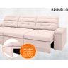 Sofá Brunello 2,30M Retrátil e Reclinável Velosuede - Areia - 5