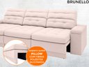 Ver imagem 5 de Sofá Brunello 2,30M Retrátil e Reclinável Velosuede - Areia