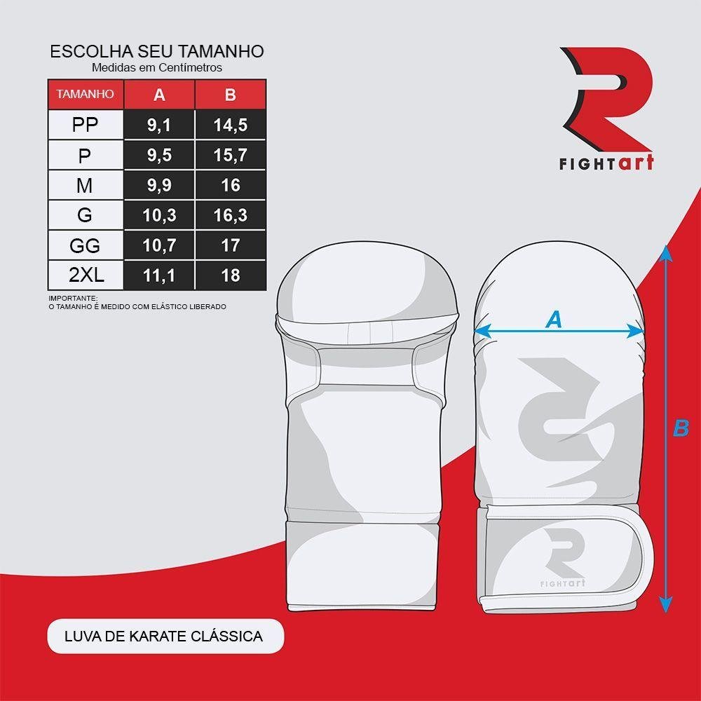 Luva de Karate Clássica Fightart Bleu Tamanho G - 8
