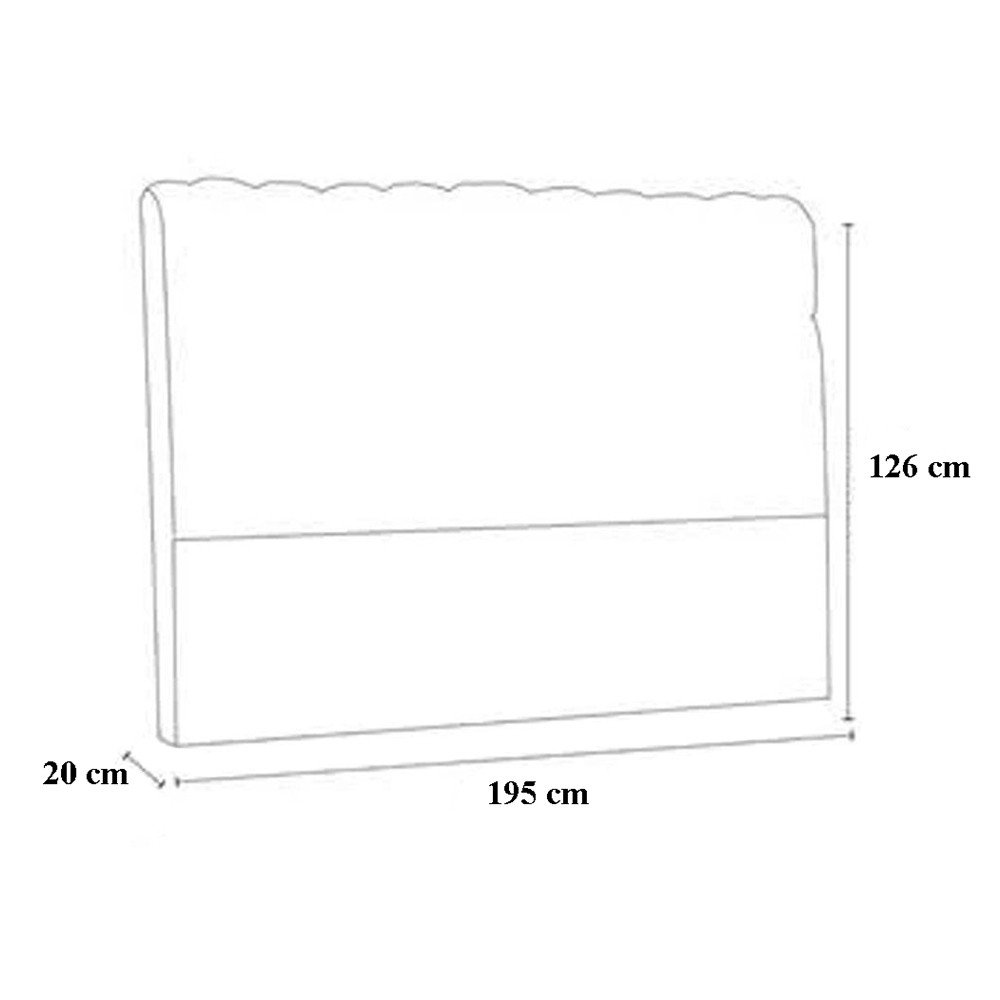 Cabeceira Casal King 195cm Ana Para Cama Box Corino Marrom - DS Móveis - 3