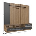 Ver imagem 4 de Rack com Painel para TV até 75 Polegadas e LED 1 Porta 2 Gavetas Multimóveis Crart-RCP003 - Mel/