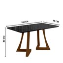 Ver imagem 2 de Mesa de Jantar Ana Retangular 160x90cm com Vidro – Madeira de Reflorestamento, Tampo 25mm, Bordas