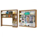 Ver imagem 3 de Guarda-roupa Casal Modulado com Cama Hércules 11 Portas 6 Gavetas Cinamomo/off White - Carioca Móvei