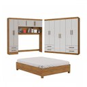 Ver imagem 2 de Guarda-roupa Casal Modulado com Cama Hércules 11 Portas 6 Gavetas Cinamomo/off White - Carioca Móvei