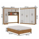 Ver imagem 4 de Guarda-roupa Casal Modulado com Cama Hércules 11 Portas 6 Gavetas Cinamomo/off White - Carioca Móvei