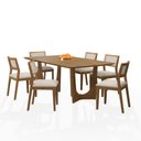 Ver imagem 1 de Mesa de Jantar Trento 6 Cadeiras Bella Cinamomo 200x100cm