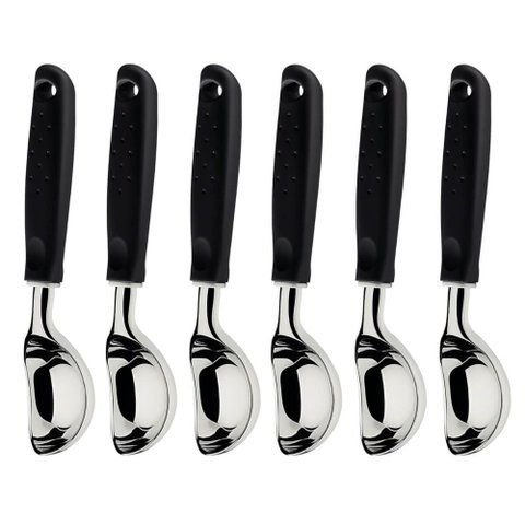 Kit 6 Conchas de Servir Sorvete Tramontina Utilitá Pegador Sorveteria Restaurante Preto 