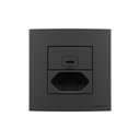 Ver imagem 1 de Placa para Móveis 80x80 com Tomada Usb-c 2a 10w e Tomada 2p+t 20a Margirius Sleek Colors Grafite