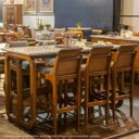 Ver imagem 3 de Mesa Alta Bistrô Gourmet Irlanda 170 x 70 Cm Tampo Vidro Off White Base Madeira Maciça Imbuia - RMI