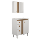 Ver imagem 1 de Conjunto Gabinete e Espelho para Banheiro com Pé 80 Cm Ariel