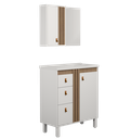 Ver imagem 1 de Conjunto Gabinete e Espelho para Banheiro com Pé 80 Cm Ariel