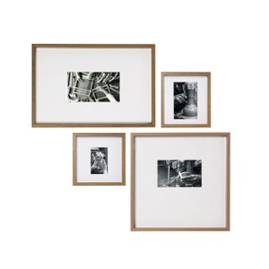 Kit 4 Quadro Porta Retratos em Mdf Moldura para Fotos Parede - Marrom