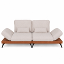 Ver imagem 5 de Sofá Retrátil Moderno Avelar 2 Lugares Courino Caramelo | Linho Off White - Sallar Home