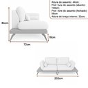 Ver imagem 2 de Sofá Retrátil Moderno Avelar 2 Lugares Courino Caramelo | Linho Off White - Sallar Home