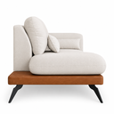 Ver mais imagens de Sofá Retrátil Moderno Avelar 2 Lugares Courino Caramelo | Linho Off White - Sallar Home