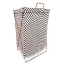 Ver imagem 1 de Cesto Saco de Roupa Suja Lavanderia Suporte Metal Dobrável