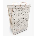 Ver imagem 2 de Cesto Saco de Roupa Suja Lavanderia Suporte Metal Dobrável