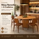 Ver imagem 4 de Conjunto Mesa de Jantar Redonda com 6 Cadeiras Madeira Sala Moderno Rustico Area Gourmet Noronha:Cor