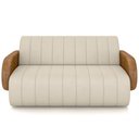 Ver imagem 3 de Sofá 2 Lugares Sala Living Orgânico 168cm Fávara K01 Couríssimo Whisky Veludo Bege - Lyam Decor
