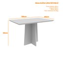 Ver imagem 2 de Mesa de Jantar Retangular Anitta C/tampo em Madeira S/vidro 1,20x0,80 New Ceval - Ype