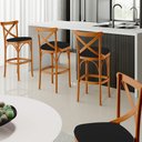Ver imagem 2 de Banqueta Alta Cozinha Bancada Bar Sala de Jantar Estofada Ávila L02 Suede Preto - Lyam Lyam Decor
