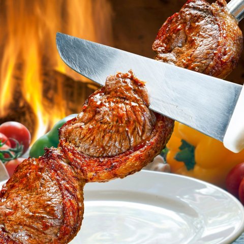 Faca com Cabo Branco Nylon de 8" - Açougueiro Churrasco Cozinha Carne Aço Inox Prime Confort Profiss