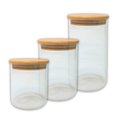 Ver imagem 2 de KIT POTE MANTIMENTOS TAMPA BAMBU 550 + 750 + 950 ML BOROSILICATO + RÓTULOS ZAHAV 51729
