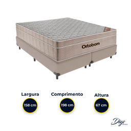 Cama Box Bipartido Queen Bege e Colchão Airtech Springpocket Molas Ensacadas Ortobom - 3
