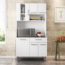Ver imagem 2 de Kit Cozinha 6 Portas 1 Gaveta Carol Branco - Poliman