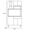 Ver imagem 3 de Kit Cozinha 6 Portas 1 Gaveta Carol Branco - Poliman