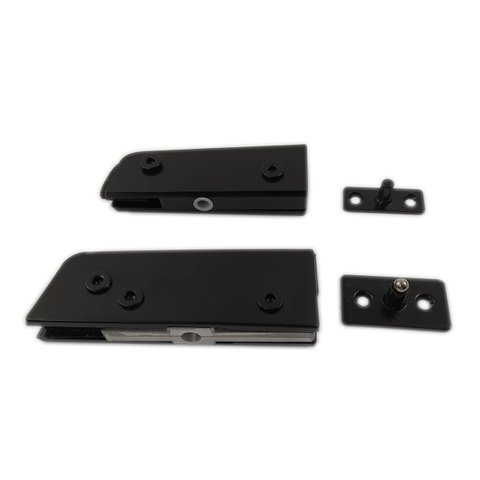 Kit dobradiças + pivôs para porta pivotante de vidro temperado blindex - Preto