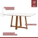 Ver imagem 3 de Conjunto Sala de Jantar 4 Lugares Tampo Vidro/MDF 120x90cm Madeira Maciça Mesa e Cadeiras Berlim Cin