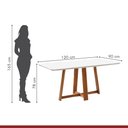 Ver imagem 7 de Conjunto Sala de Jantar 4 Lugares Tampo Vidro/MDF 120x90cm Madeira Maciça Mesa e Cadeiras Berlim Cin