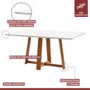 Ver imagem 2 de Conjunto Sala de Jantar 4 Lugares Tampo Vidro/MDF 120x90cm Madeira Maciça Mesa e Cadeiras Berlim Cin