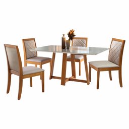 Conjunto Sala de Jantar Mesa e 4 Cadeiras Berlim Espresso Móveis - 10