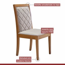 Conjunto Sala de Jantar Mesa e 4 Cadeiras Berlim Espresso Móveis - 4