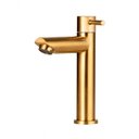 Ver imagem 1 de Torneira Banheiro Lavabo 1/4 Volta Bica Baixa Metal Escovado Dourado Big Obra