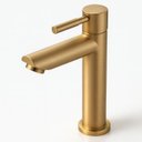 Ver imagem 3 de Torneira Banheiro Lavabo 1/4 Volta Bica Baixa Metal Escovado Dourado Big Obra