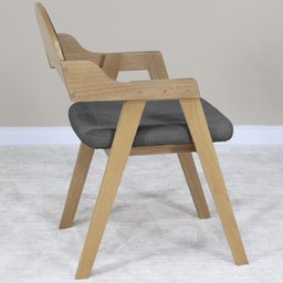 Cadeira Decorativa com Braço Pes Madeira Amendoa Vinil Nacc - 7 Cadeira Decorativa com Braço Pes Madeira Amendoa Vinil Nacc - 7