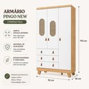 Ver imagem 2 de Guarda Roupas Pingo Quarto Bebê 3 Portas Janela com Tela - Branco com Amêndoa