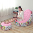 Ver imagem 2 de Poltrona Inflável Super Lounge Grafite com Puff Aveludado Vg Plus Rosa