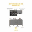 Ver imagem 4 de Armário de Cozinha Modulada Completa Mônaco 8 Portas 3 Gavetas 200cm Chumbo Titânio Fidelita Mó
