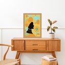 Ver imagem 1 de Quadro Moldura Dourada Orixá Oxum Silhueta 24x18cm:com Vidro
